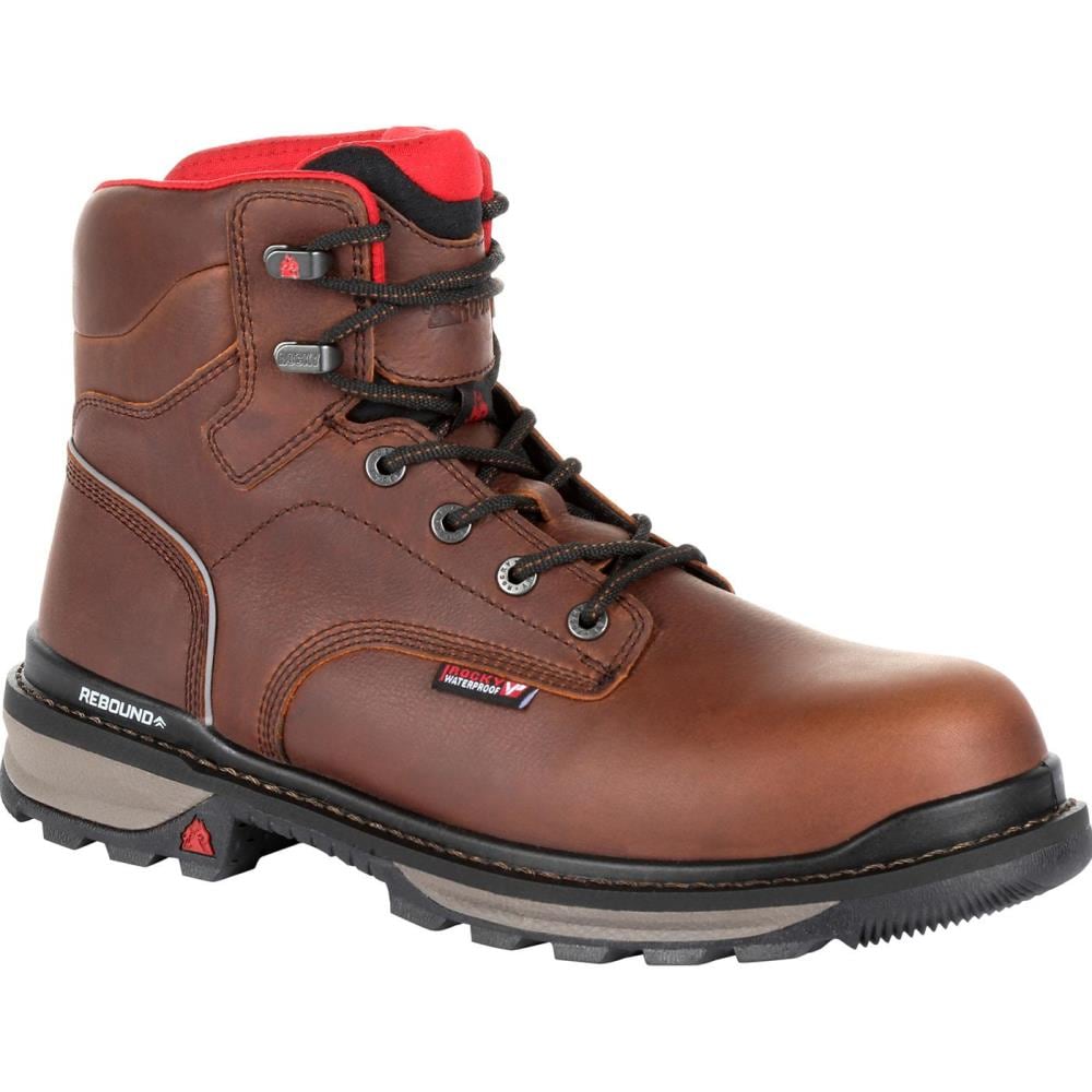 Rocky Size: 7.5 Medium Mens Dark Brown Waterproof Work Boots Rubber | RKK0259 M 075