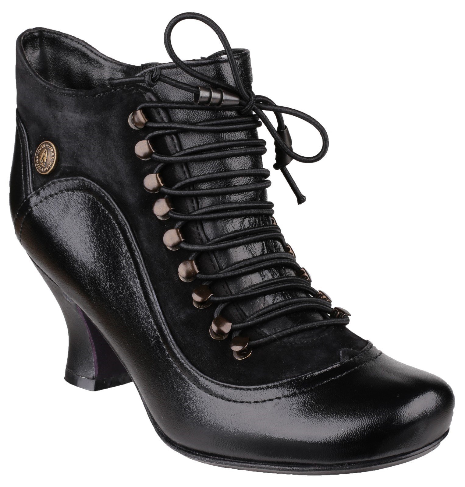 Hush Puppies Women's Vivianna Lace Up Heeled Boot Various Colours 24077 - Black 3