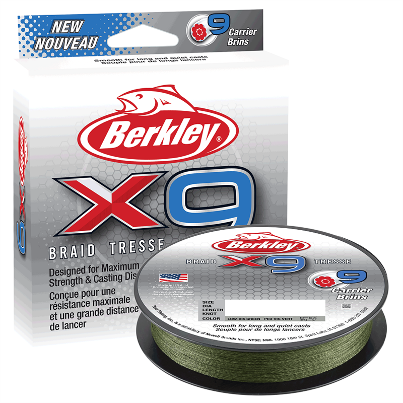 Berkley X9 Braid 300m 0,35 mm Low-Vis Green