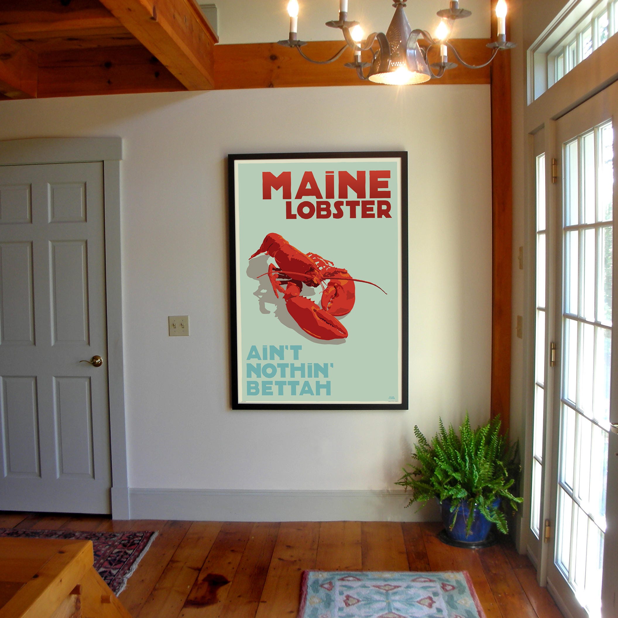 Maine Lobster Ain't Nothing Bettah Framed 36x53 Print Alan Claude