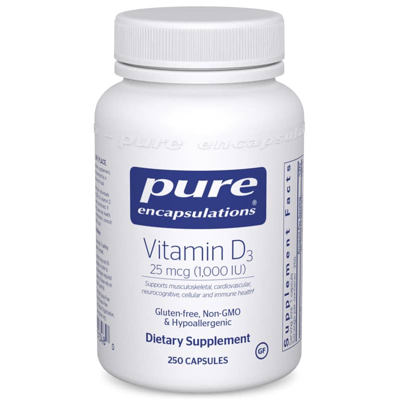 Pure Encapsulations Vitamin D3 (25mcg) 1000 IU 250 Capsules