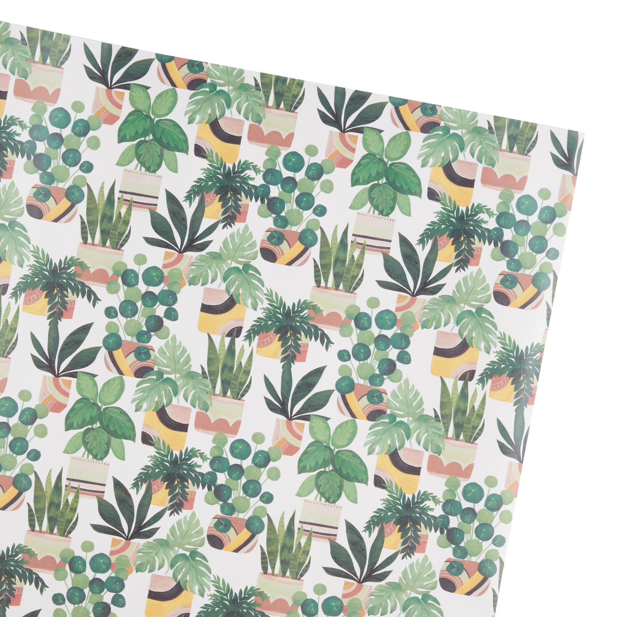 Potted Plants Recycled Kraft Wrapping Paper Roll by World Market