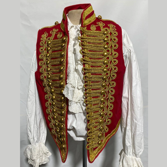 Buy New Men Ceremonial Military Army Red With Gold Braiding Hussar
