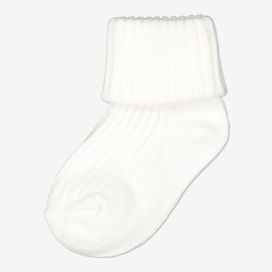 Ensfargede sokker baby hvit
