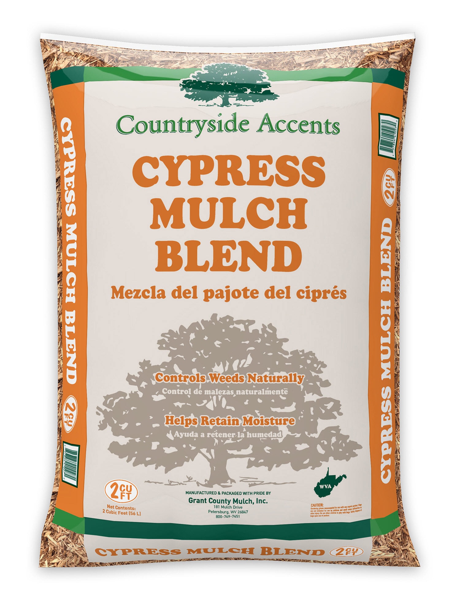 Countryside Accents 2-cu ft Natural Light Brown No Color Added Cypress Blend Mulch in Gold | 672151