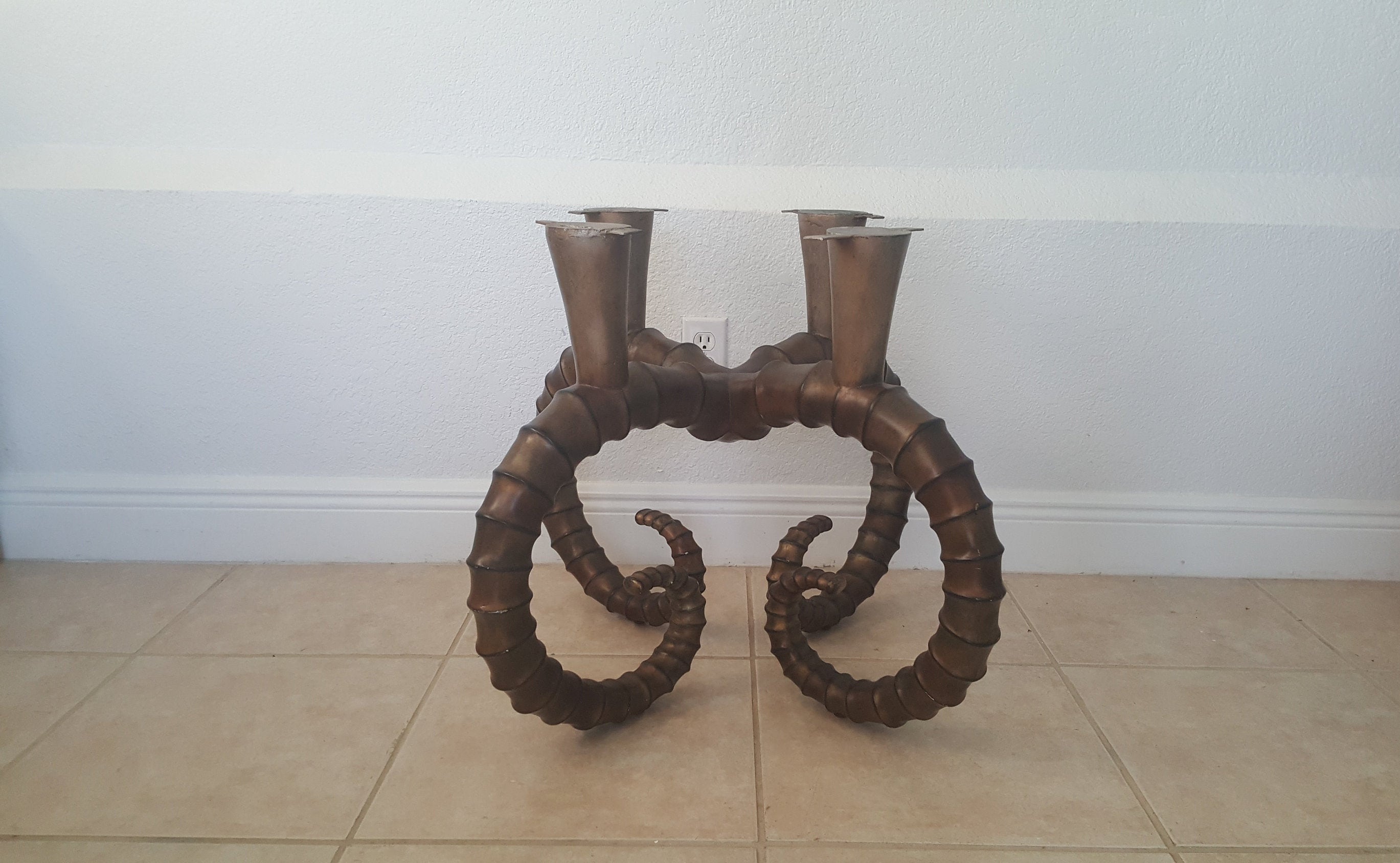 Faux Ibex Ram Horns Style Coffee Table Base | Shipping Not Included