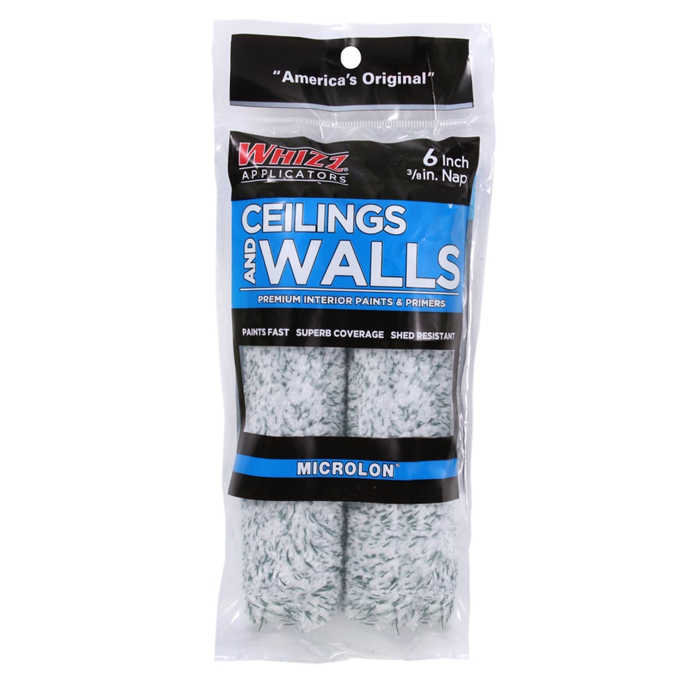 WHIZZ MICROLON Ceilings and Walls 2-Pack 6-in x 3/8-in Mini Woven Synthetic Blend Paint Roller Cover | 96516