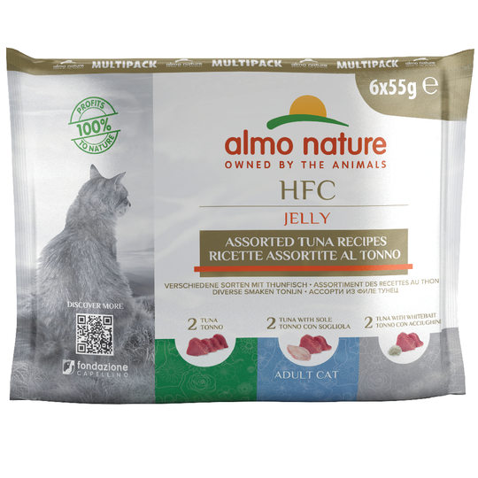 Osta Almo Nature HFC Jelly Pouch 6 x 55 g - mix: tonnikala (3 makua)  netistä 