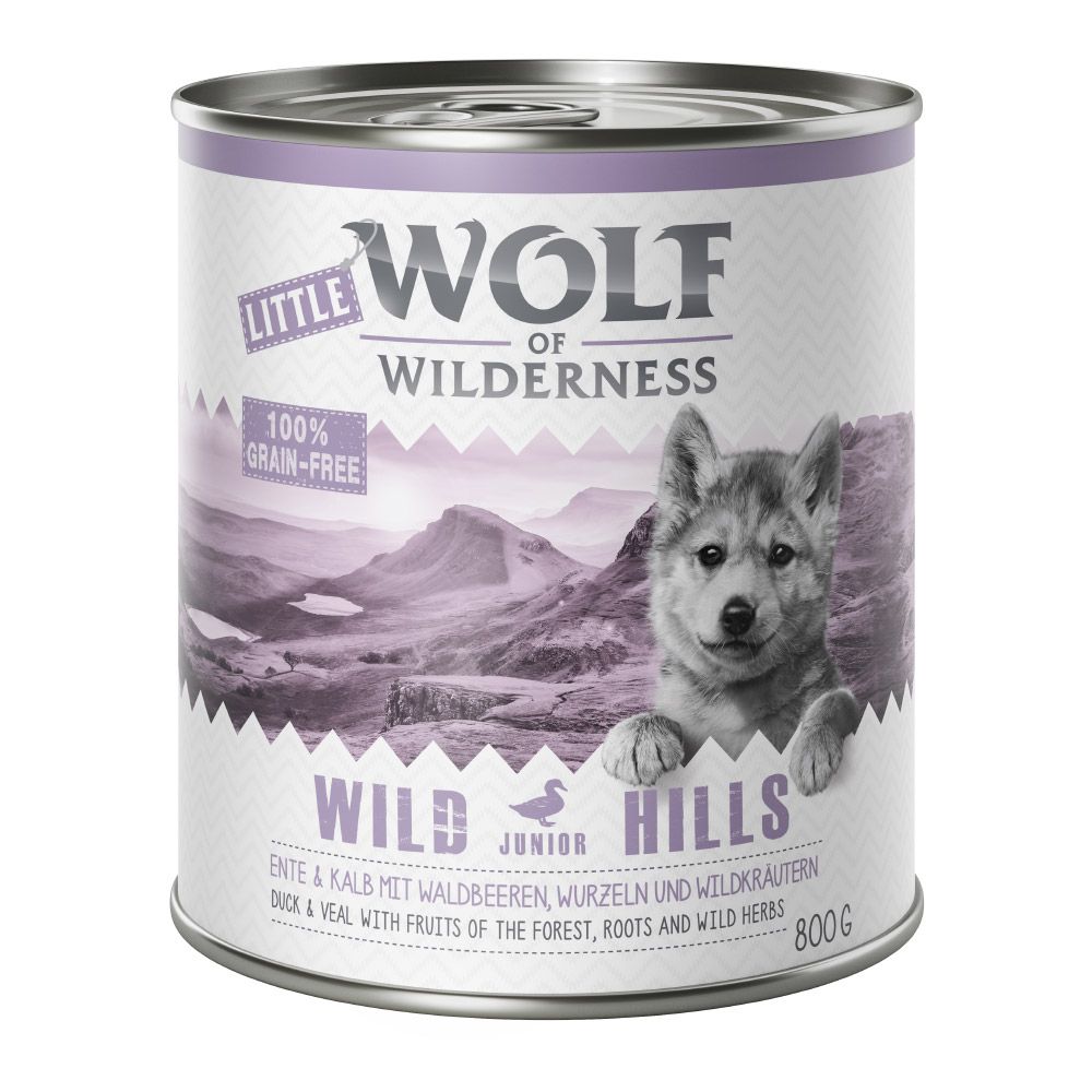 Little Wolf of Wilderness Saver Pack 24 x 800g - Blue River Junior - Chicken & Salmon