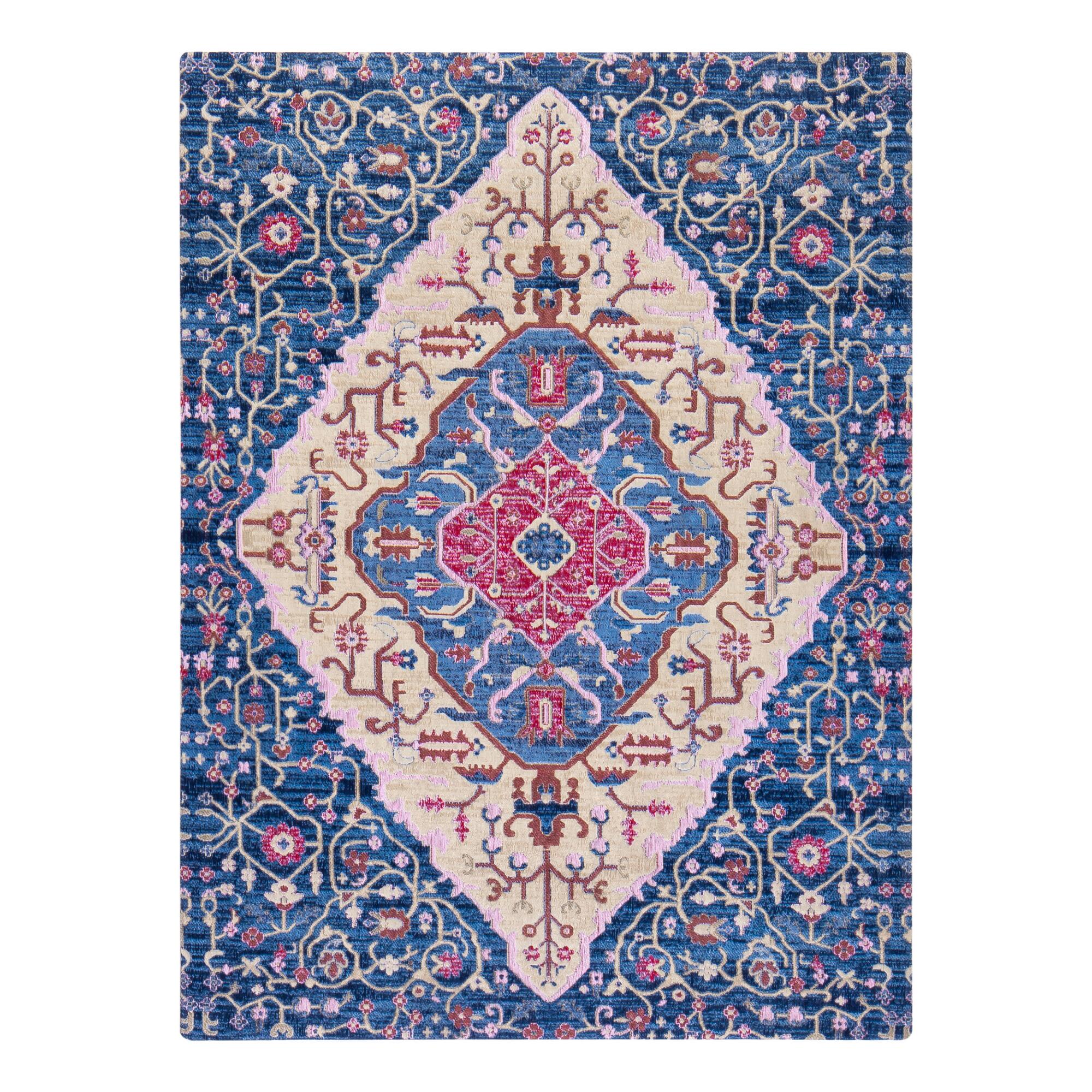Blue And Red Medallion Home Office Chair Mat: Blue/Red/White by World Market