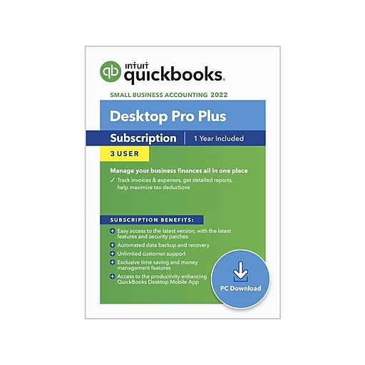 QuickBooks Desktop Pro Plus for 3 Users, Windows, Download (5100060)
