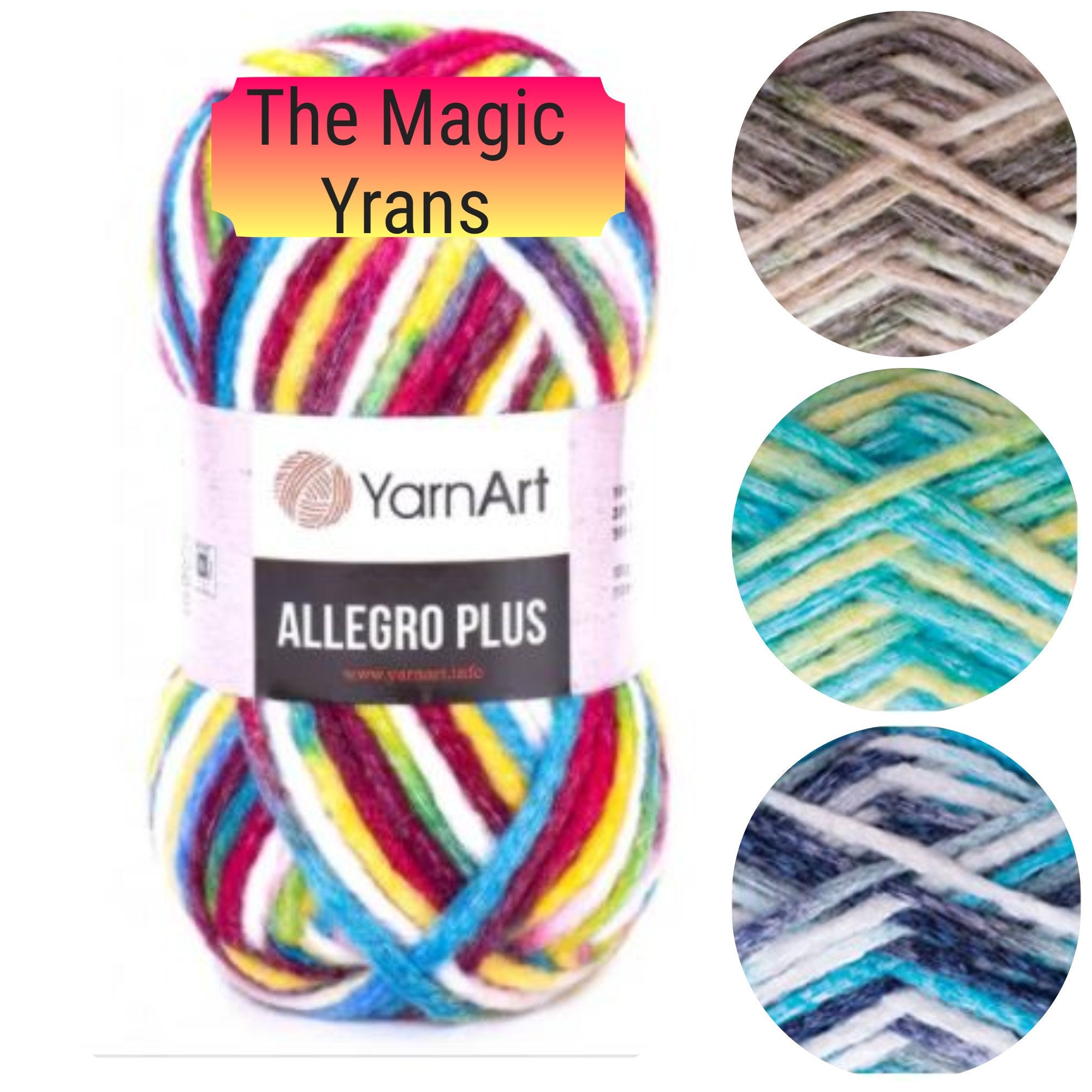 Yarn Art Alegro Plus Wool Blend Chunky Yarn , Variegated Yarn, Wool Bulky For Fashion Knits