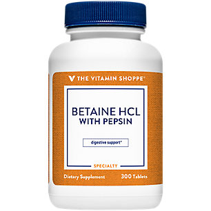 Betaine HCl (Hydrochloride) with Pepsin Digestive Aid (300 Tablets)
