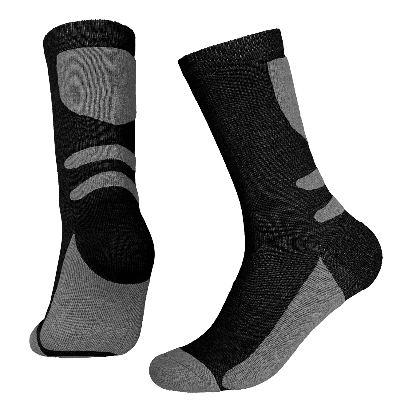 North Outdoor Merino 70 Pro Socks Basics, Black/Grey Melange / 36-39