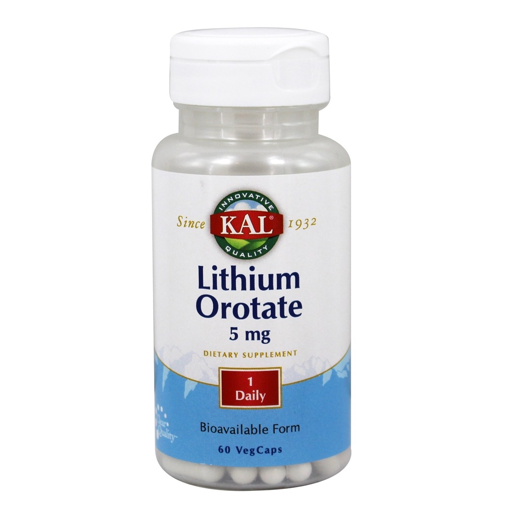 Kal - Lithium Orotate 5 mg. - 60 Vegetarian Capsules