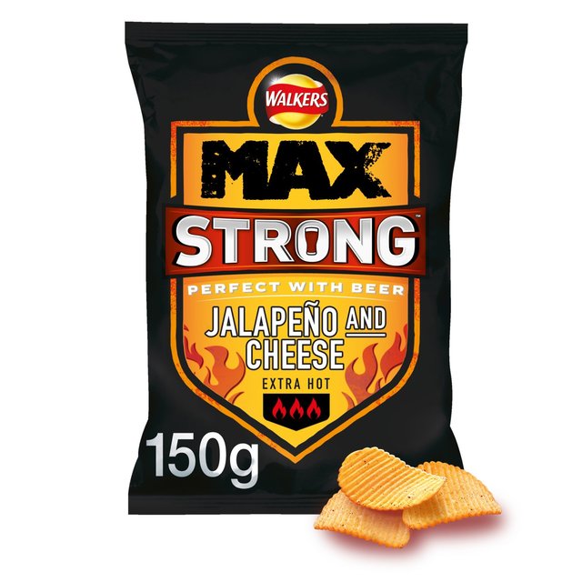 Walkers Max Strong Jalapeno & Cheese Crisps 150g