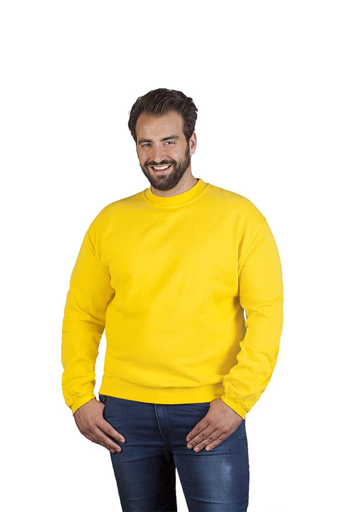 Premium Sweatshirt Plus Size Herren, Gelb, 4XL