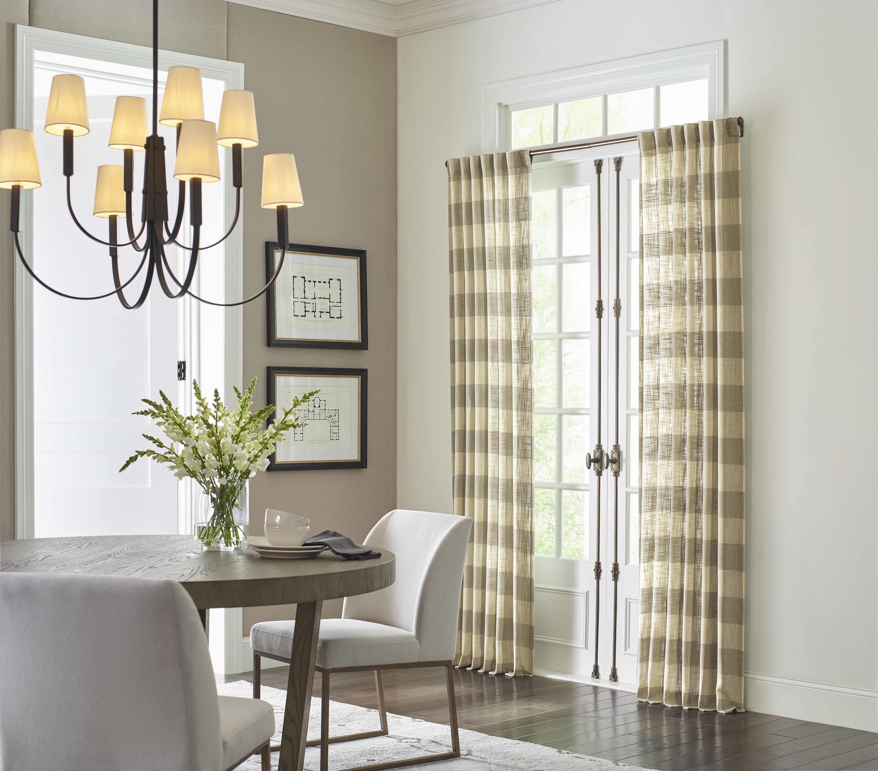 allen + roth 84-in Natural Polyester Blend Light Filtering Back Tab Single Curtain Panel in Brown | 3728131