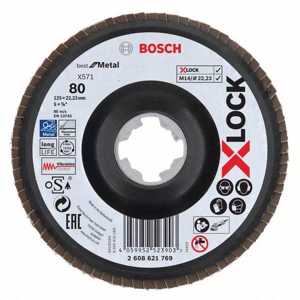 Bosch Best for Metal Lamellihiomalaikka x-LOCK X571, kulmassa 125 mm, G 80