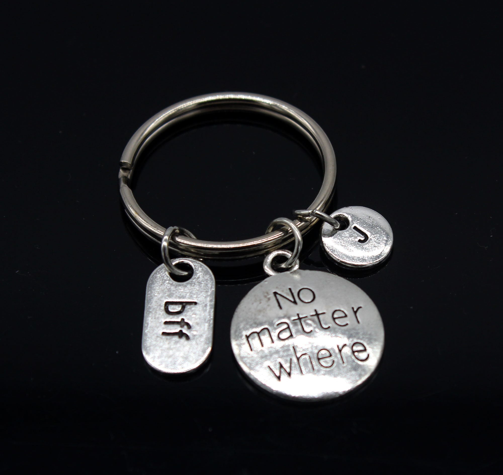No Matter Where Keychain.intial Keychain, Bff Keychain.best Friend Keychain, Keychain.graduation Gift, Personalized Gift