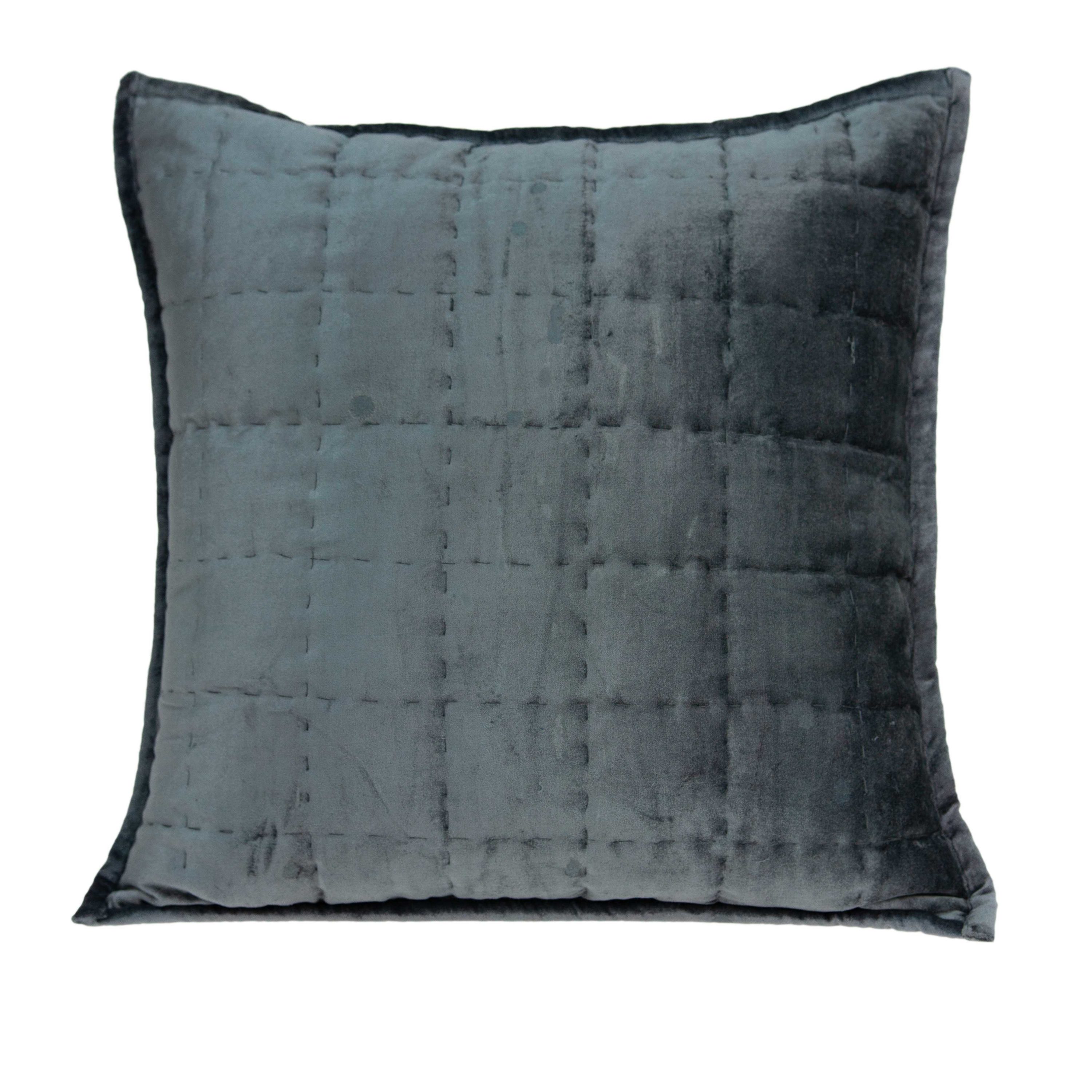 HomeRoots Jordan Charcoal Standard Cotton Viscose Blend Pillow Case in Blue | 334254