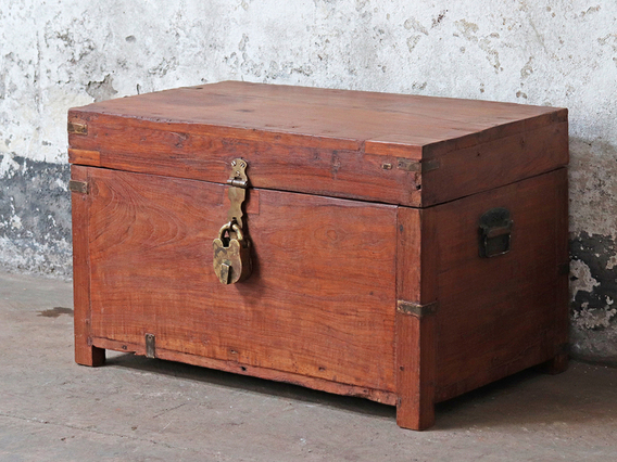 Rustic Wooden Chest Brown