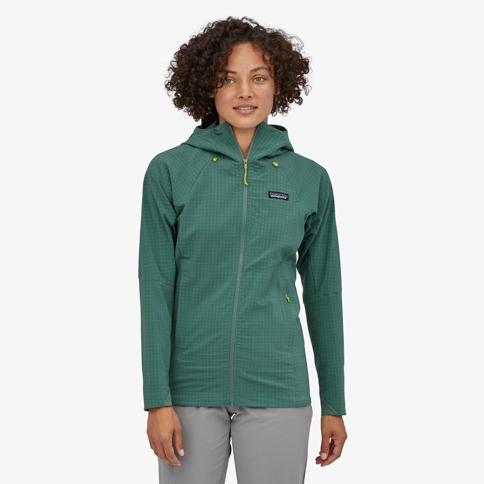 Patagonia Women's R1 TechFace Hoody - Recycled Polyester, Regen Green / L