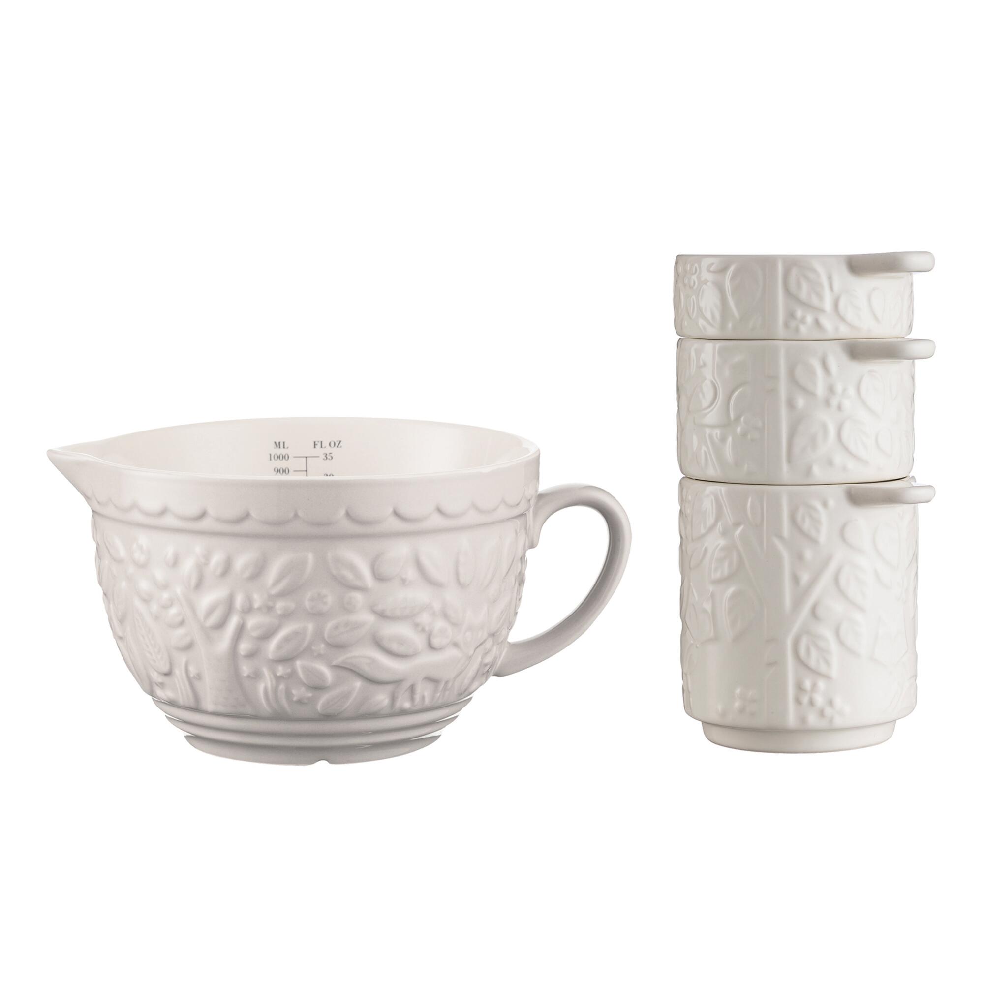 Mason Cash Cream In the Forest Measuring Jug and Cups Set: White by World Market