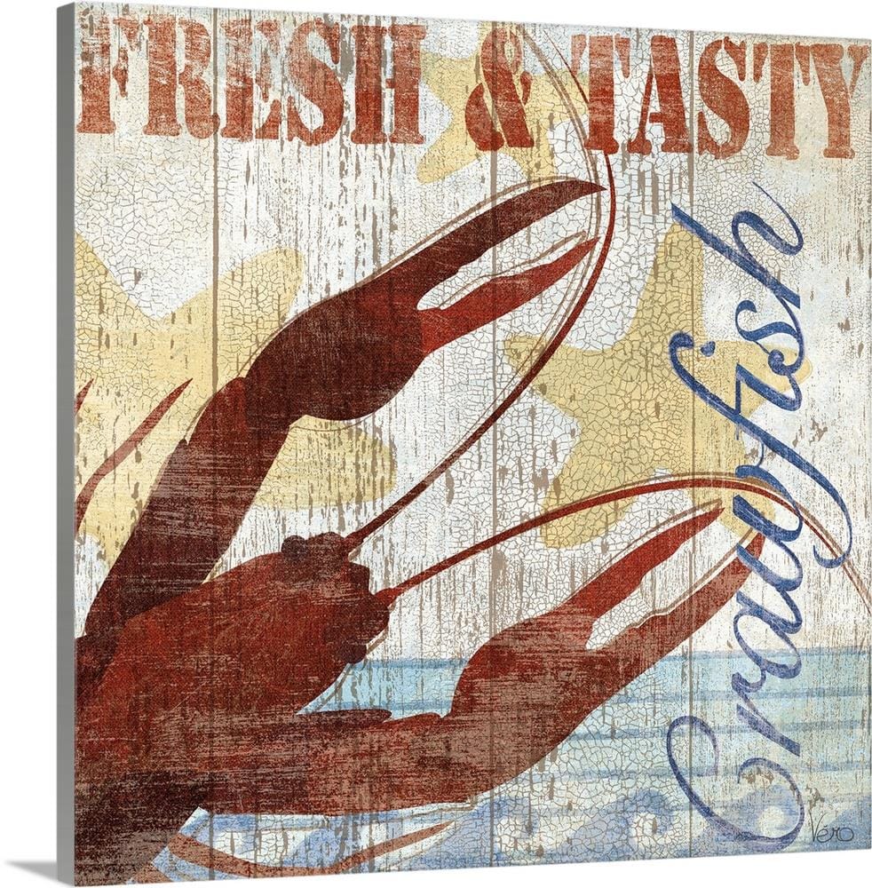 GreatBigCanvas Seafood III by Veronique Charr 36-in H x 36-in W Abstract Print on Canvas | 1927024-24-36X36