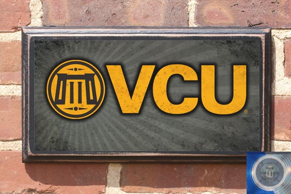 Virginia Va Commonwealth Rams Vcu Seal Wall Art Sign Plaque, Gift Present, Home Decor, Vintage Style, Rowdy Rodney Richmond Antiqued