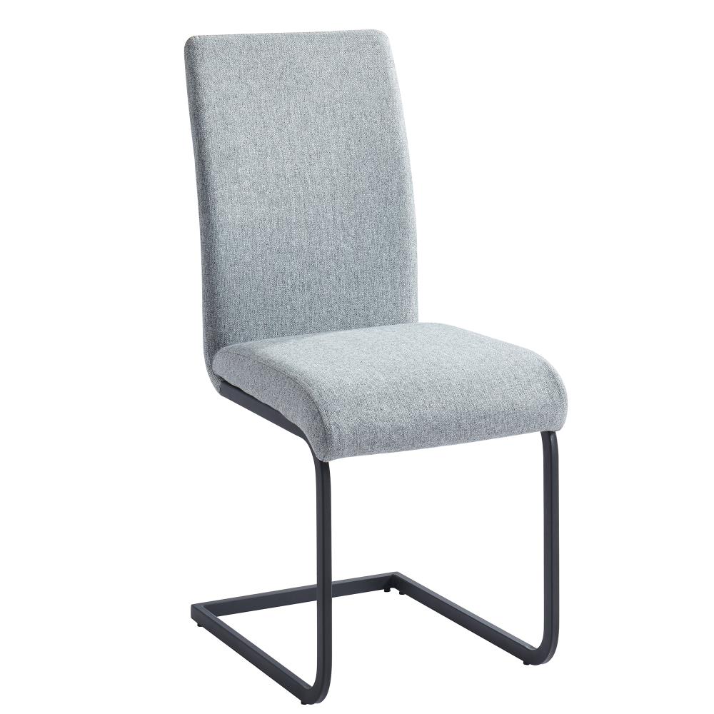 Worldwide Homefurnishings Set of 2 Contemporary/Modern Polyester/Polyester Blend Upholstered Dining Side Chair (Metal Frame) in Gray | 202-577LG