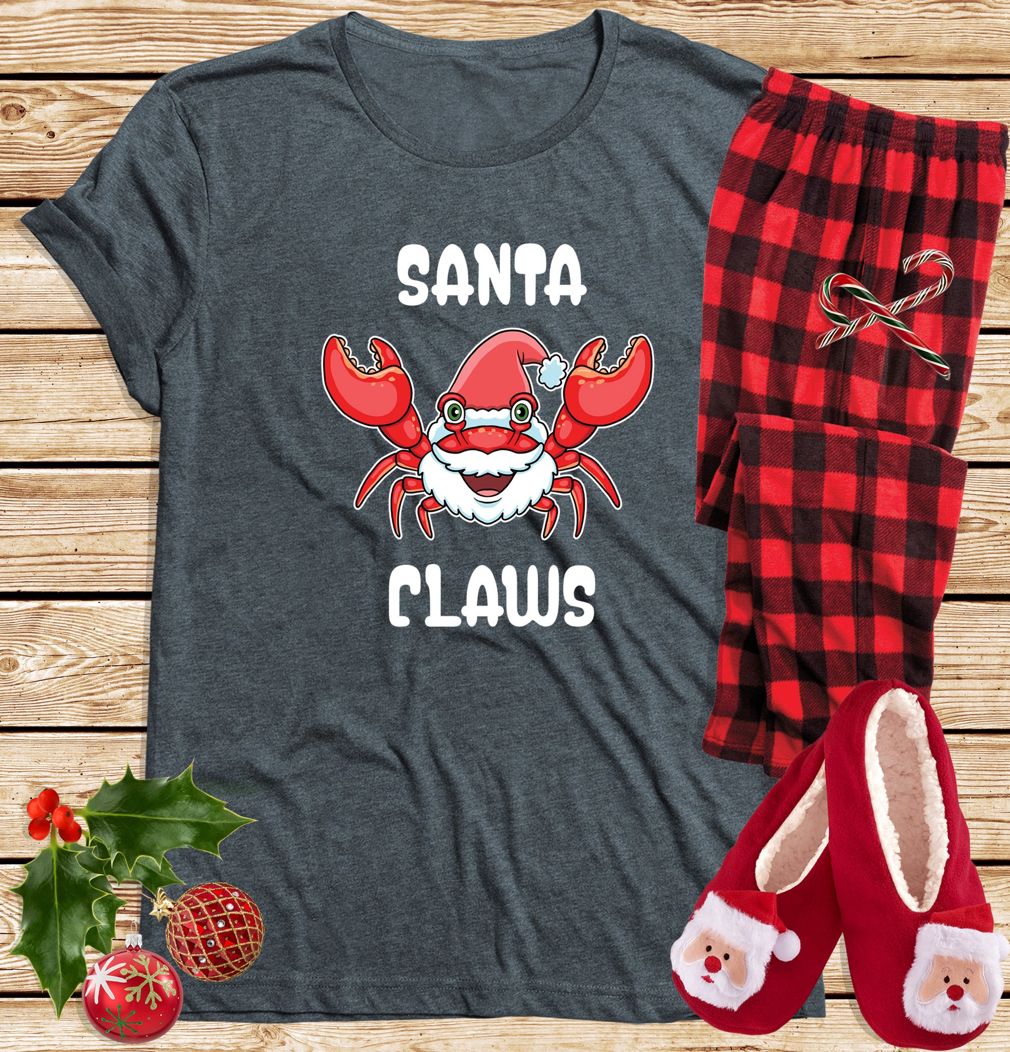Santa Claws Tshirt, Funny Animal Puns Shirt, Christmas Gifts, Holiday Unisex T-Shirt S-3xl