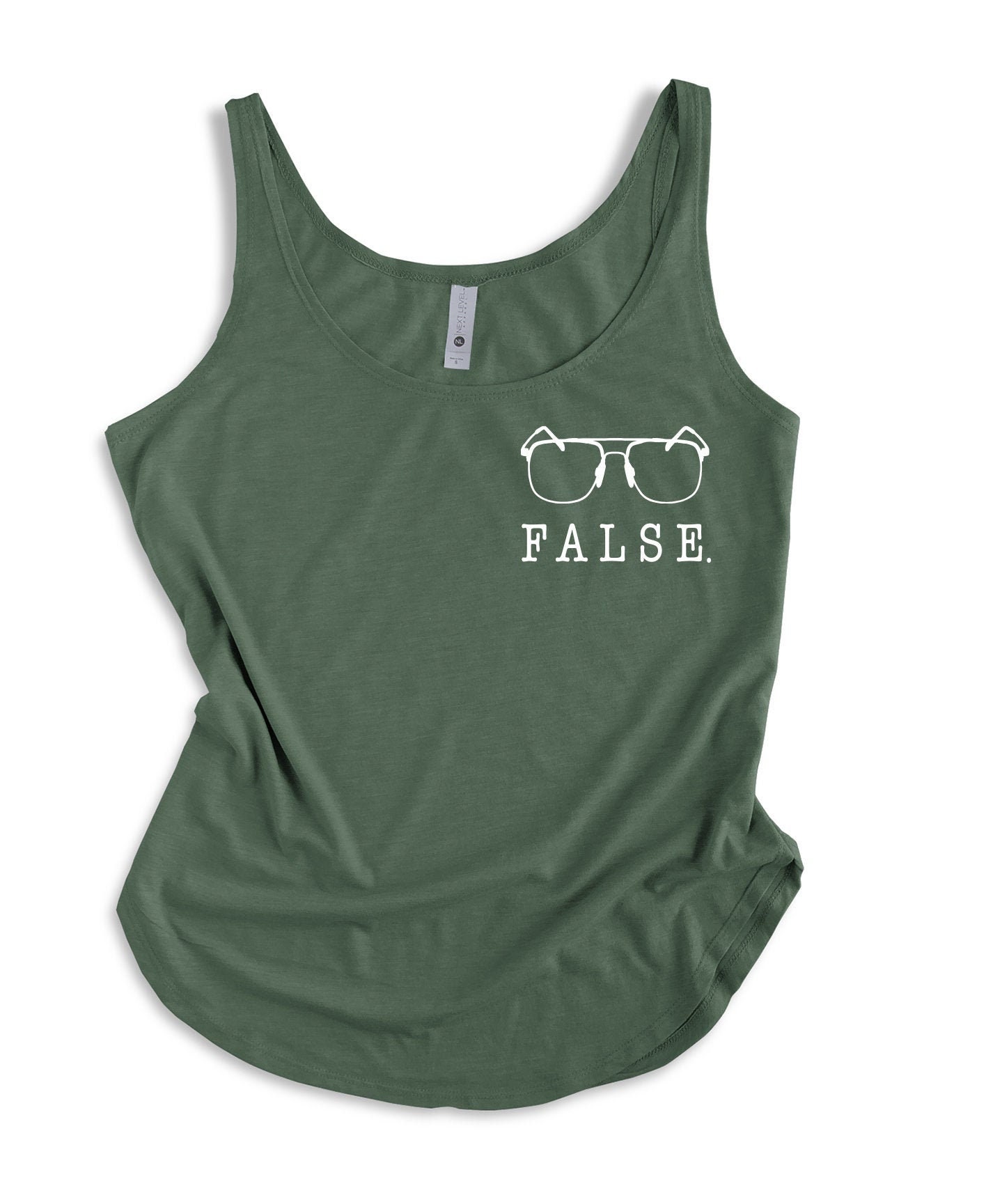 False Glasses Womens Office Fan Tank Top