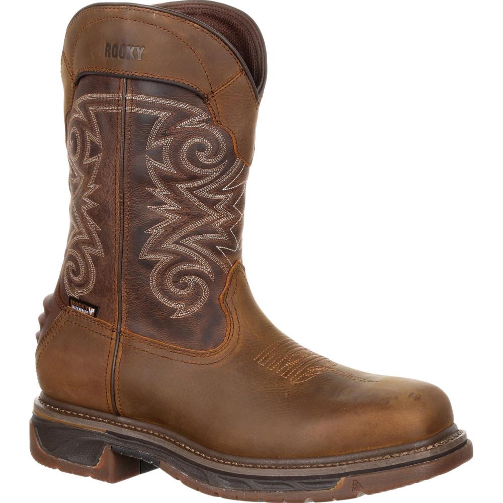 Rocky Size: 10.5 Wide Mens Medium Brown Chocolate Waterproof Work Boots | RKW0249 W 105