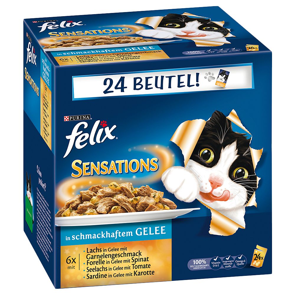 Felix Sensations Mega Pack 96 x 100g - Meat in Sauce