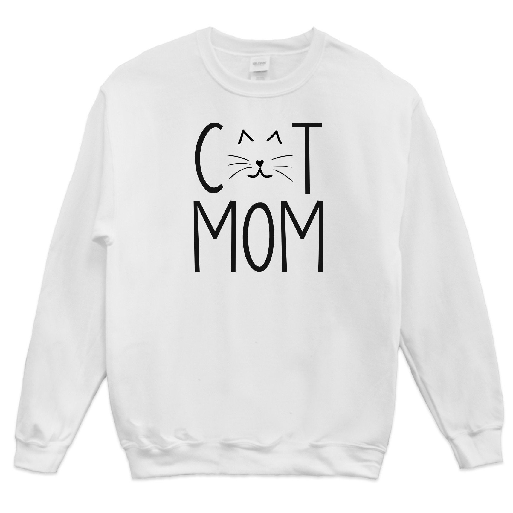Cat Mom Heavy Blend Crewneck Sweatshirt/Lover Whiskers Sweater Pet Crew Mama, Unisex