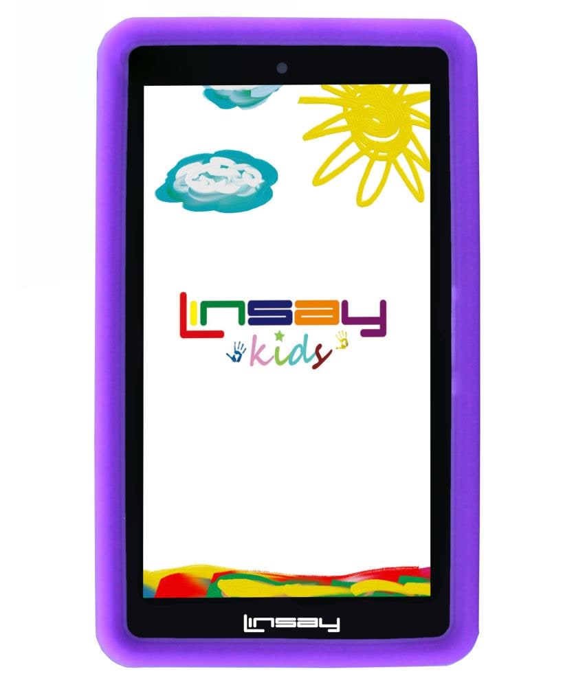 LINSAY 7-in Wi-Fi Only Android 10 Tablet with Accessories with Case Included | F7XHDKIDSPURPLE