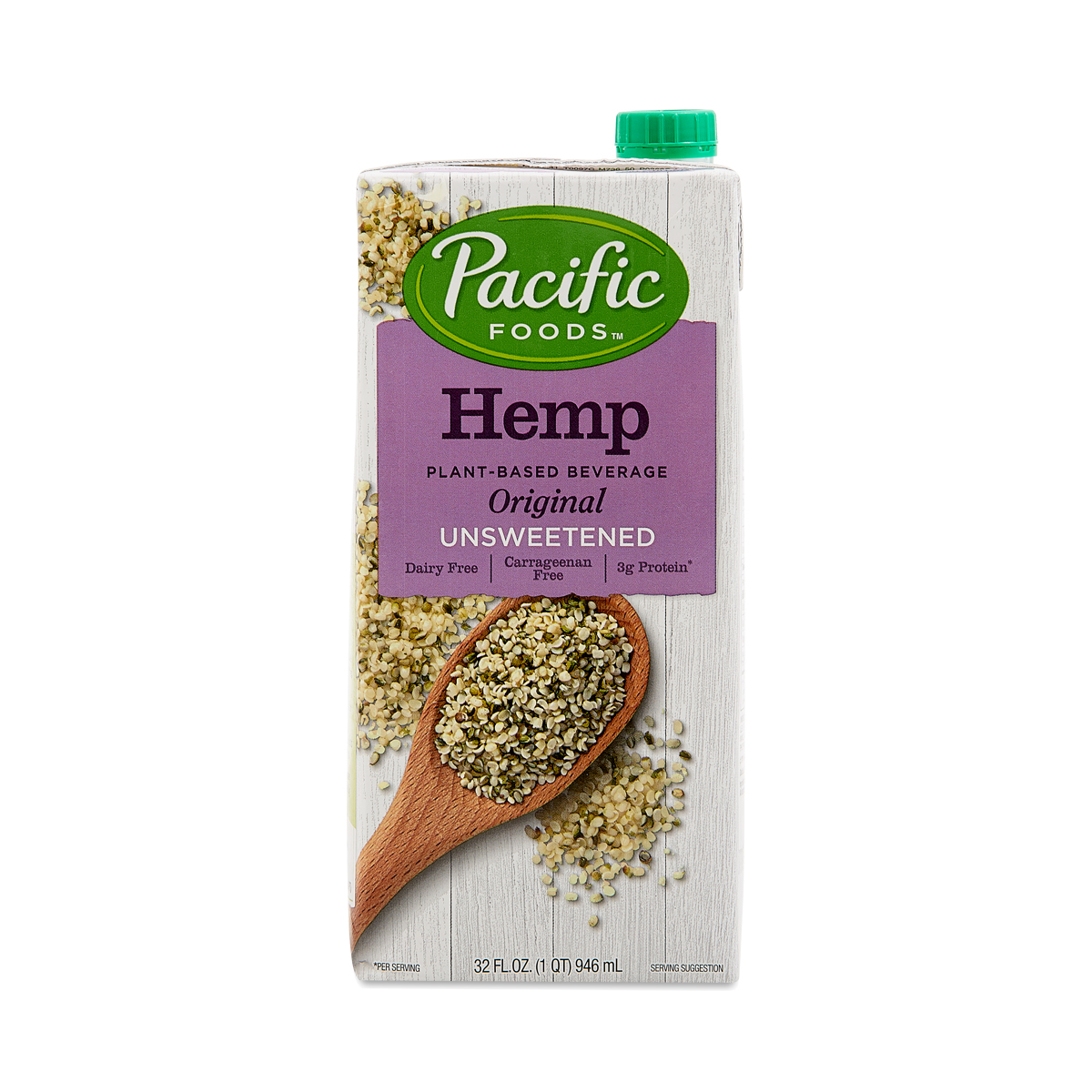 Pacific Foods Hemp Beverage, Unsweetened Original 32 fl oz carton