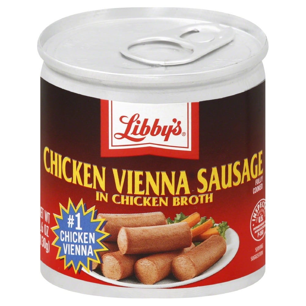 Libbys Chicken Vienna Sausage, in Chicken Broth 4.6 oz (130 g)