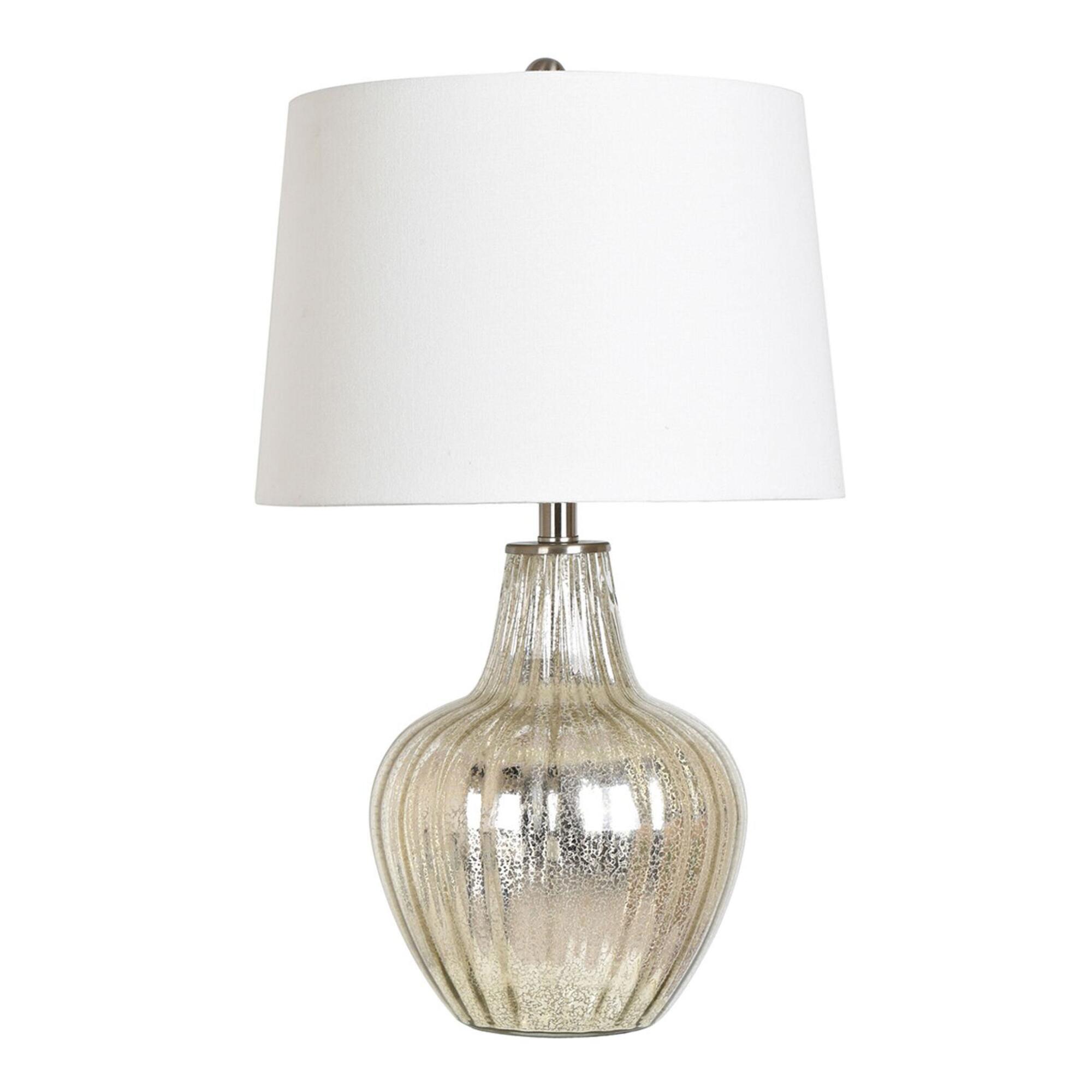 Gold Mercury Glass Ribbed Table Lamp: Metallic by World Market