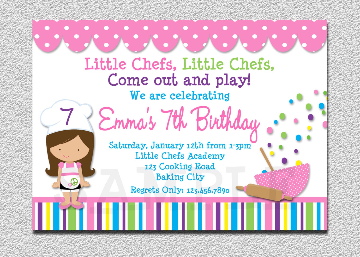 Cooking Birthday Party Invitation Baking Invitations Printable