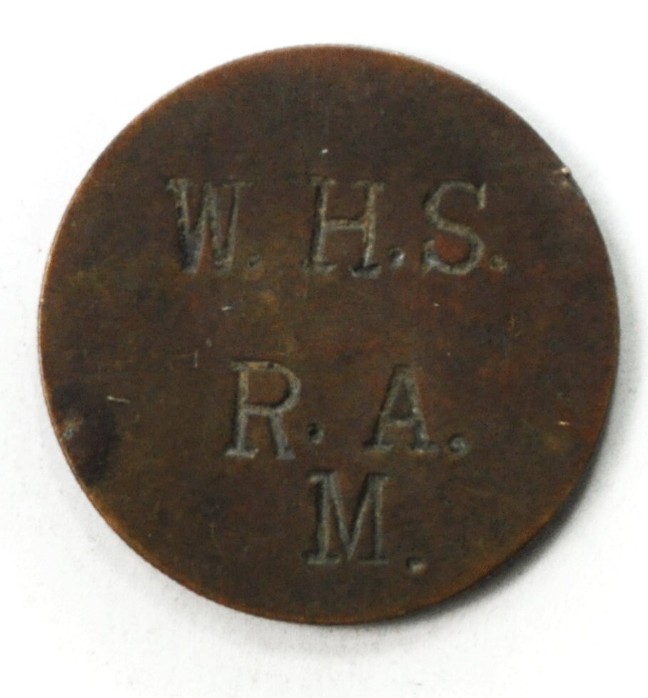1904 St Louis Worlds Fair Counterstamped Whs Ram 32mm Medal Good Luck Token