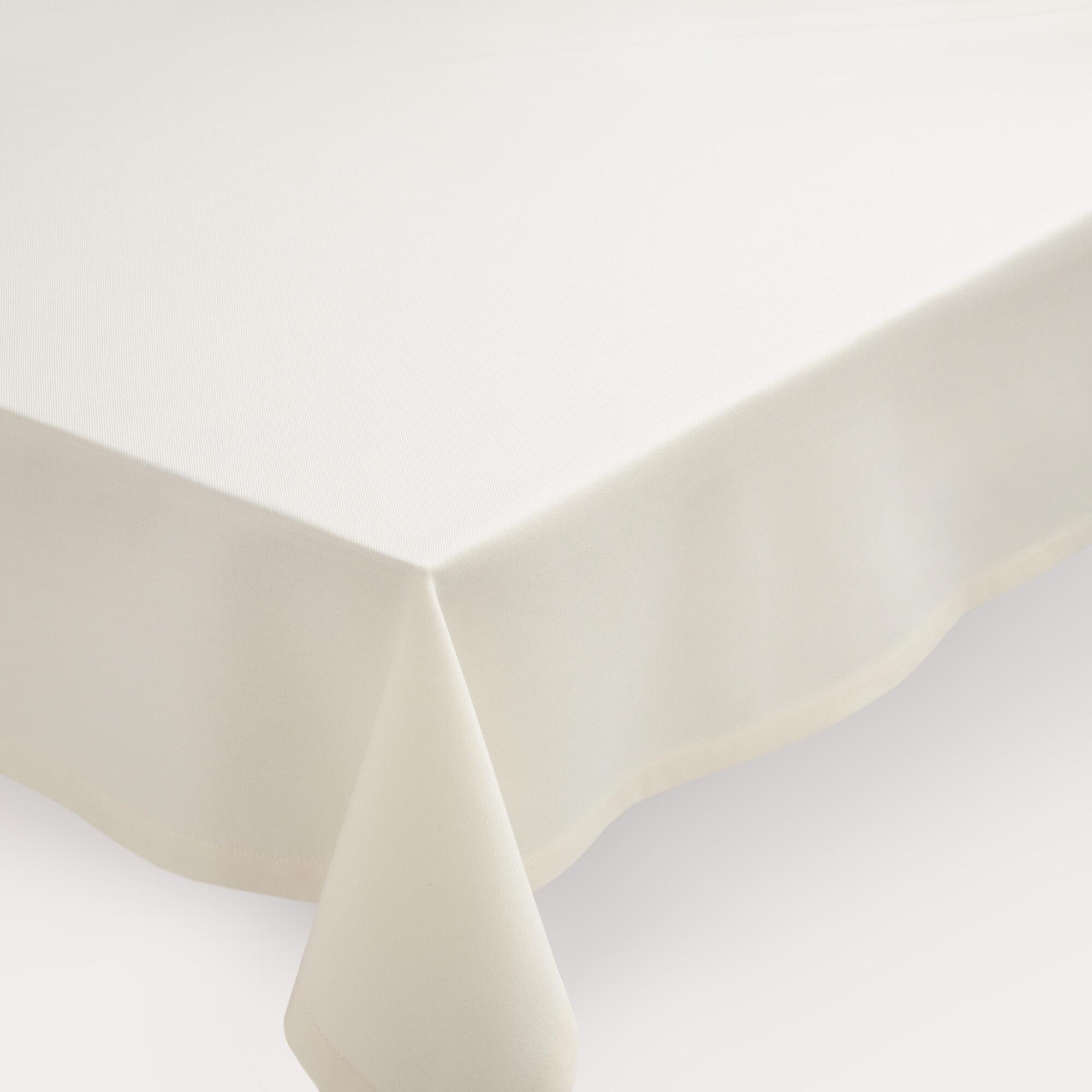 Ivory Buffet Tablecloth: White - Cotton - 60" x 120" by World Market