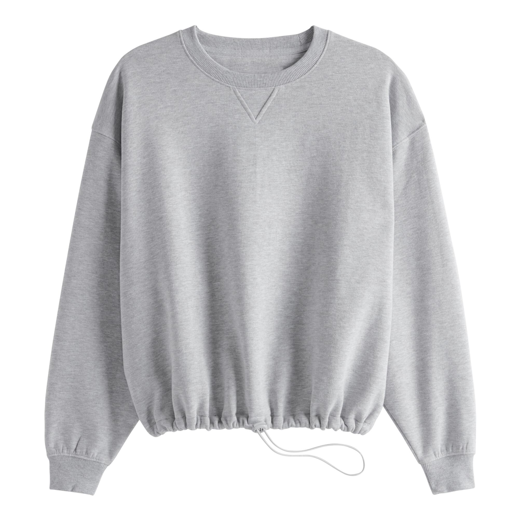 Heathered Gray Fleece Cropped Lounge Top: Green by World Market