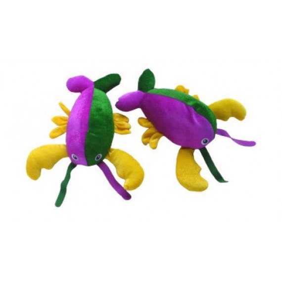 10 Jumbo Crawfish Lobster Plush Purple Green Gold Mardi Gras Seafood Boil Party Decoration Stuffed Animal Toy