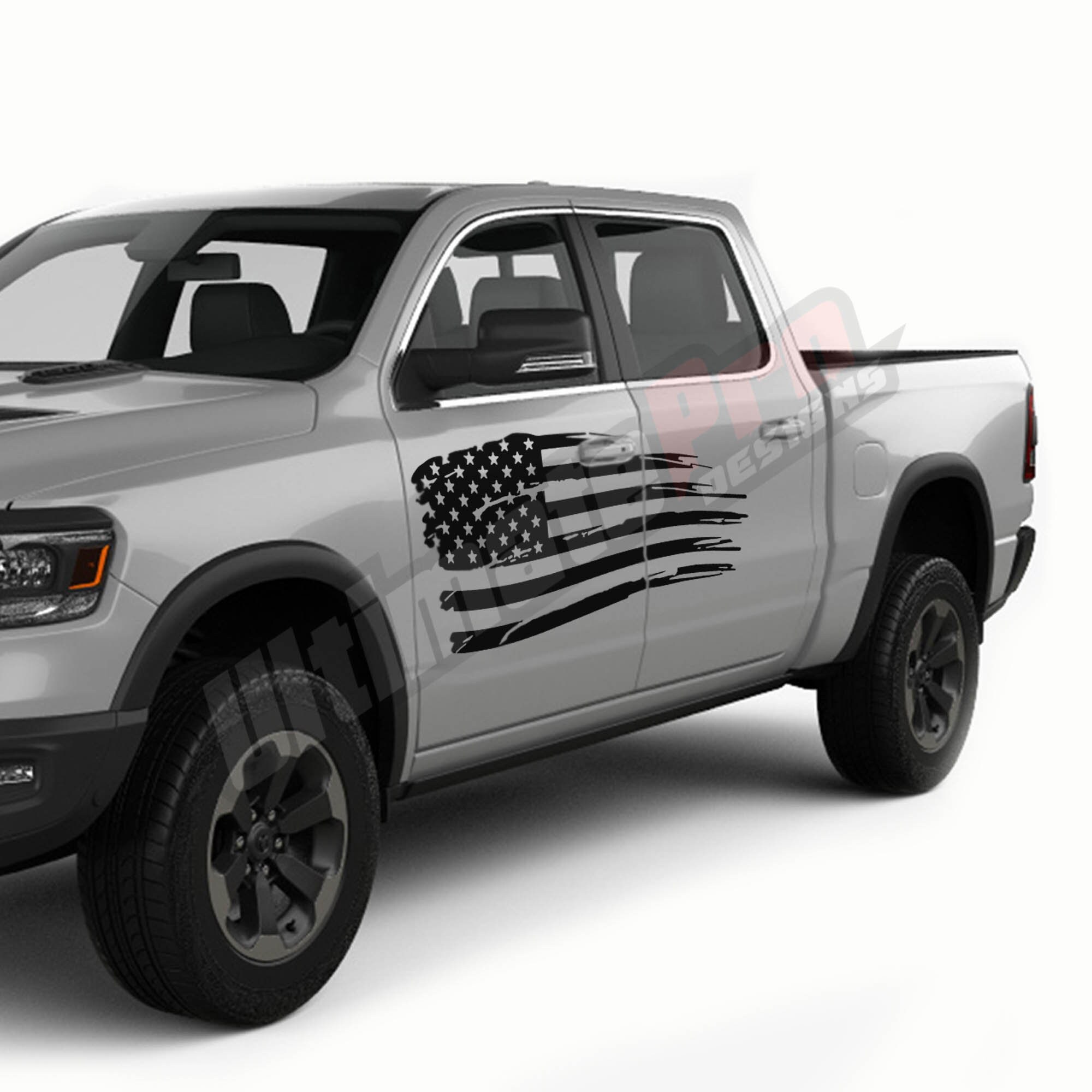 Decal Sticker Compatible With Dodge Ram Crew Cab Laramie Longhorn Srt8 1500 2017 2018 2019 2020 Left & Right Door Car Truck Vinyl