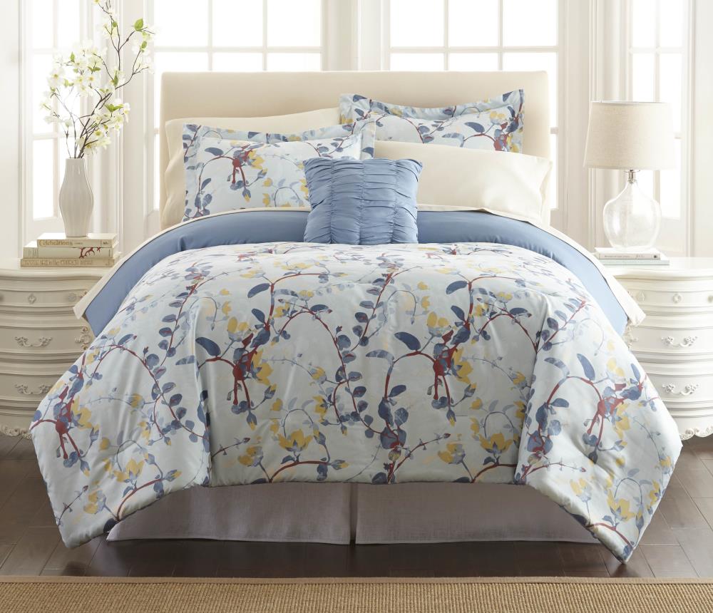 Amrapur Overseas Printed reversible comforter set Multi Multi Reversible Queen Comforter (Blend with Polyester Fill) | 4BNB68RG-LCA-QN