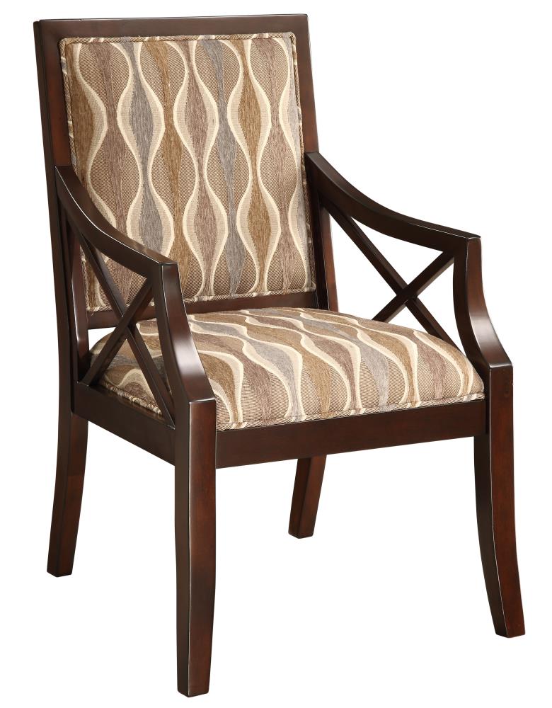 Coast to Coast Traditional Polyester/Polyester Blend Dining Arm Chair (Wood Frame) in Brown | 46234