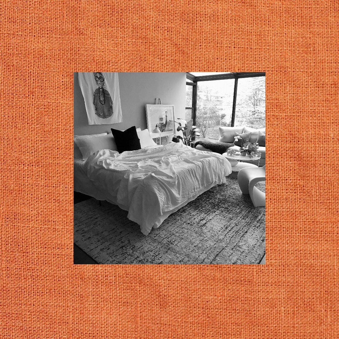 Coral Orange Linen Coverlet - Solid Bedspread Designer Bedding Made To Order in The Usa Soft