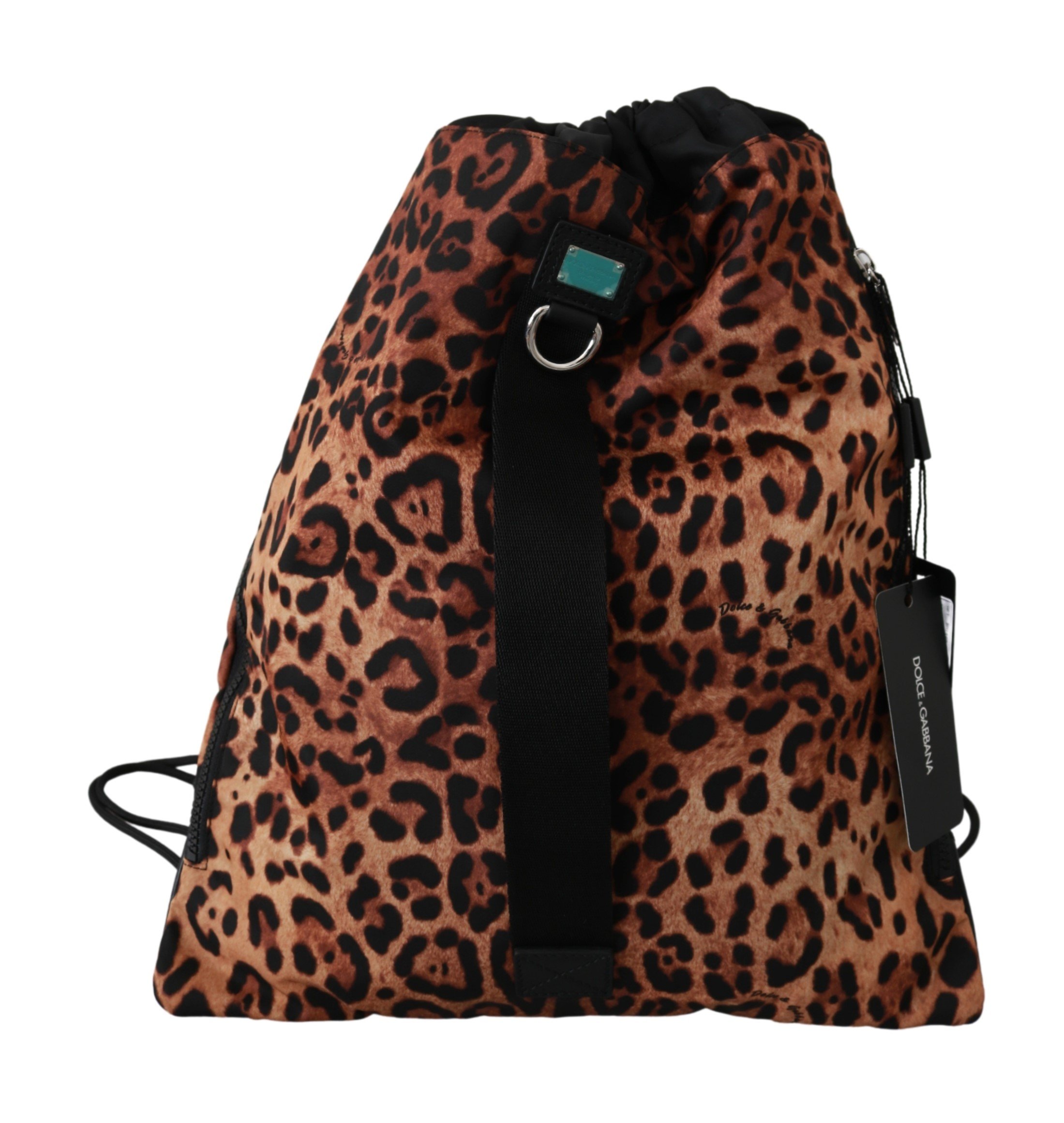 Dolce & Gabbana Women's Leopard Napsack Nylon Backpack Brown VAS9226